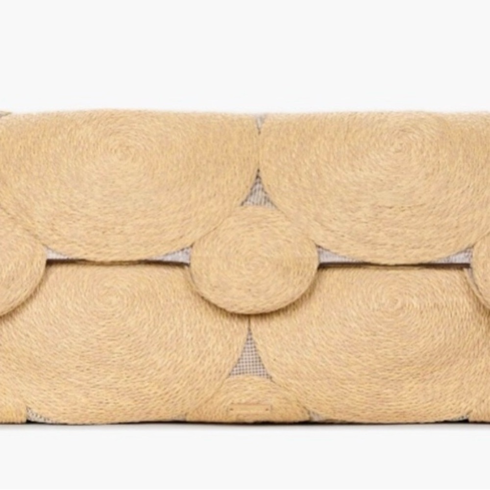 Cult Gaia Beige Woven Clutch